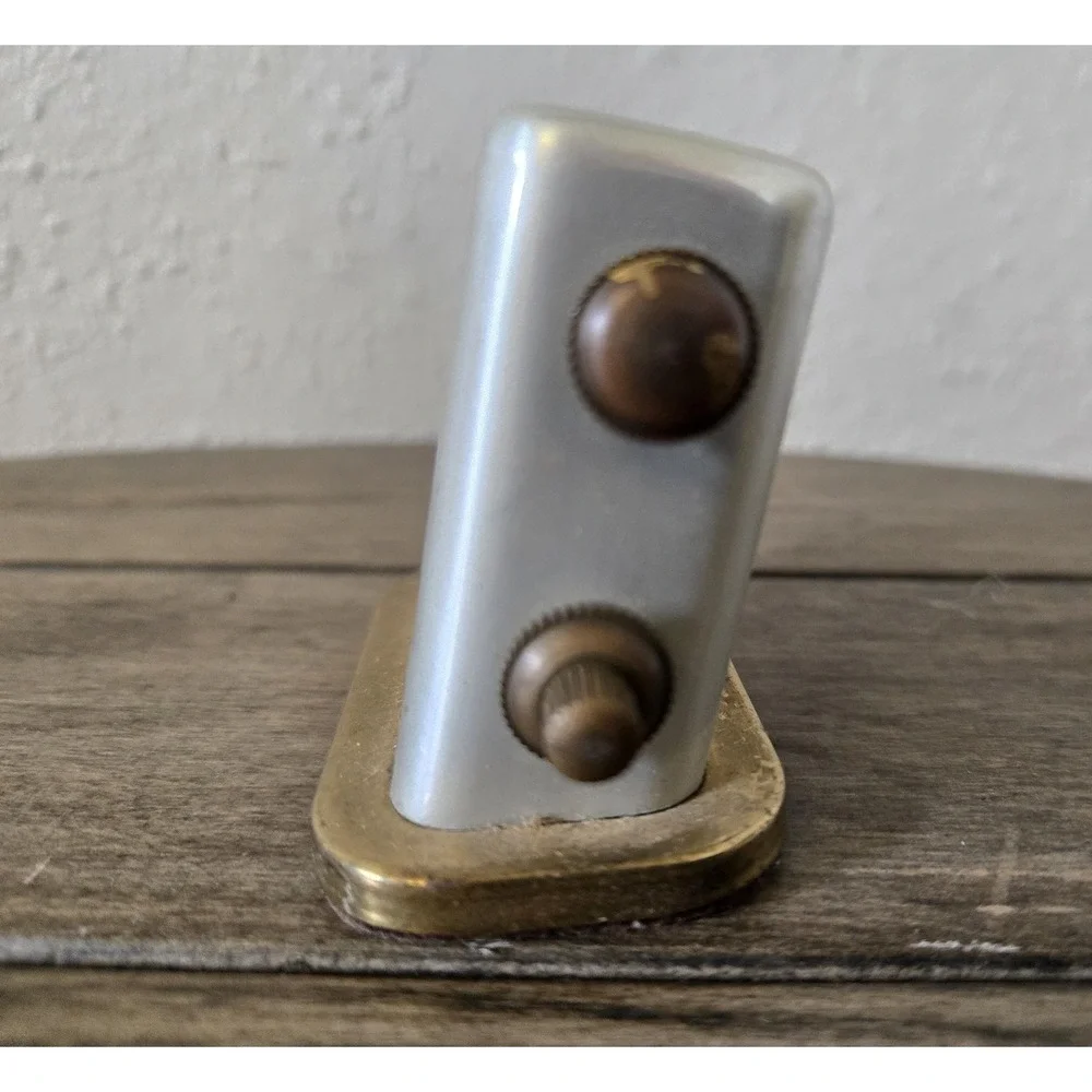 Vintage Park Sherman ART DECO MCM Small Aluminum & Brass Perpetual Desk Calendar